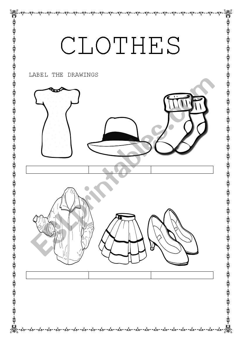 clothes worksheet