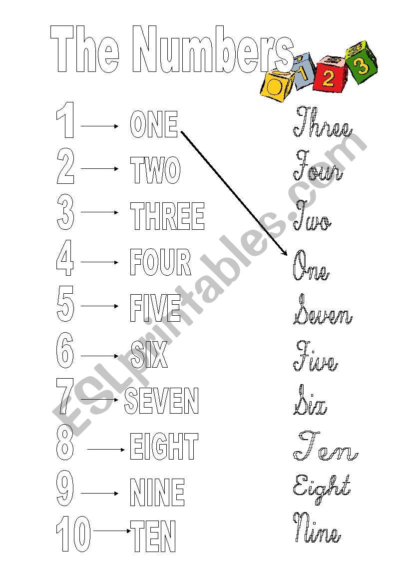 The numbers worksheet