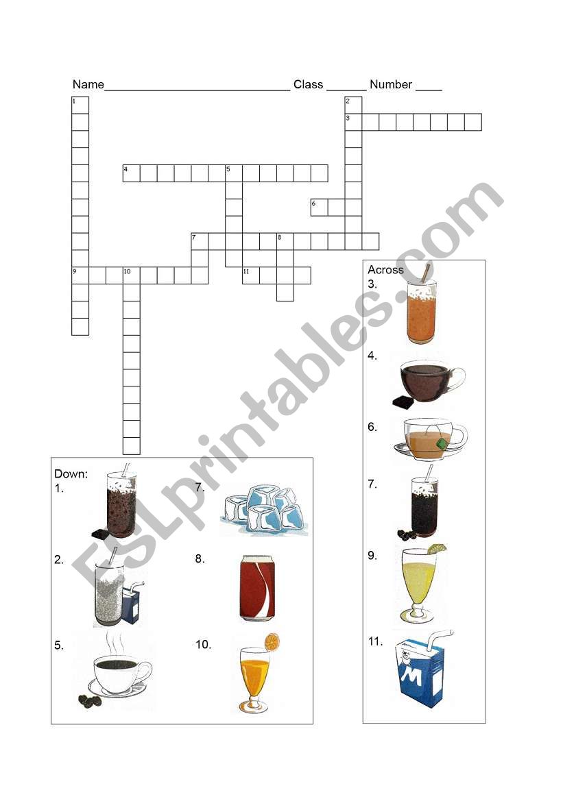 Drinks worksheet