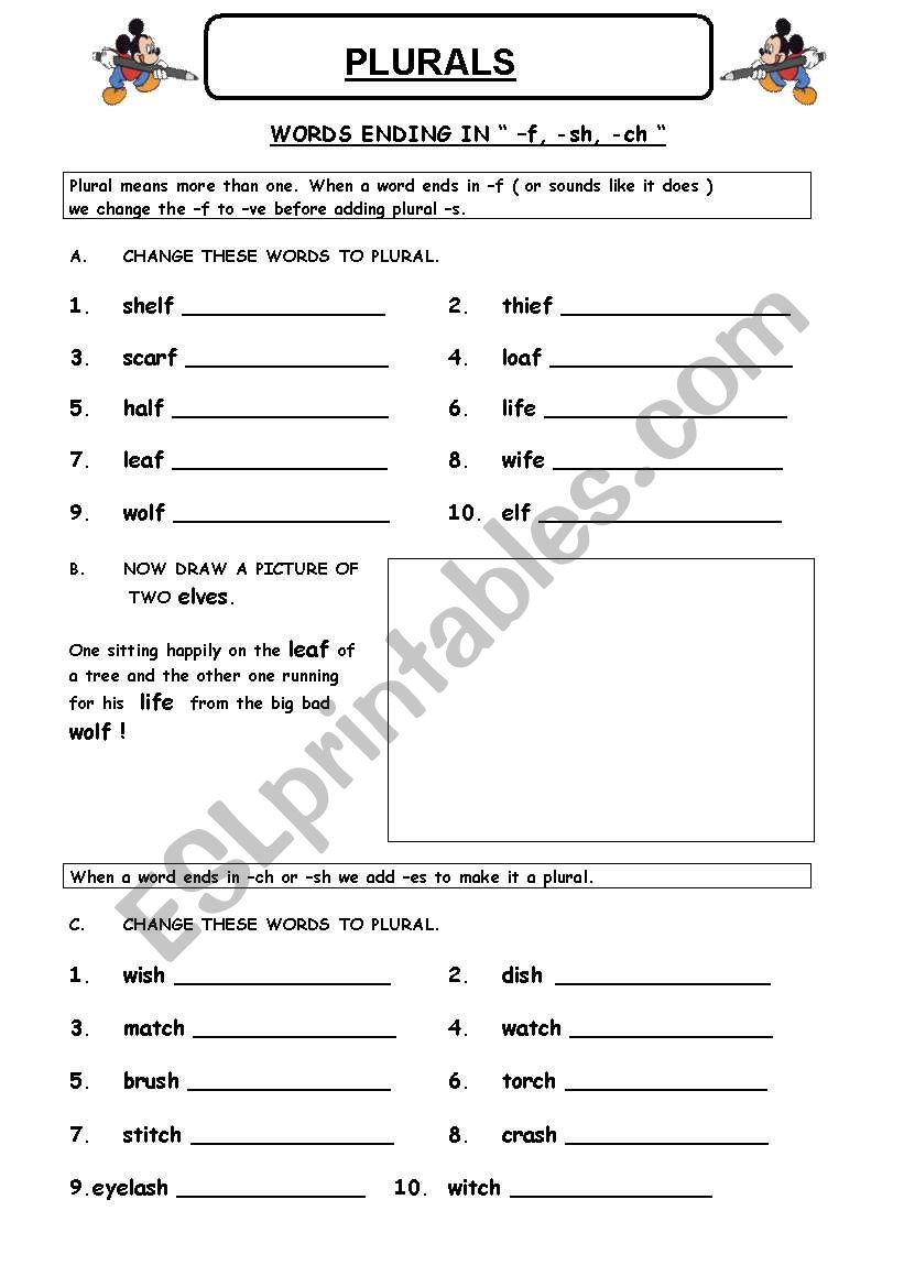 PLURALS  worksheet