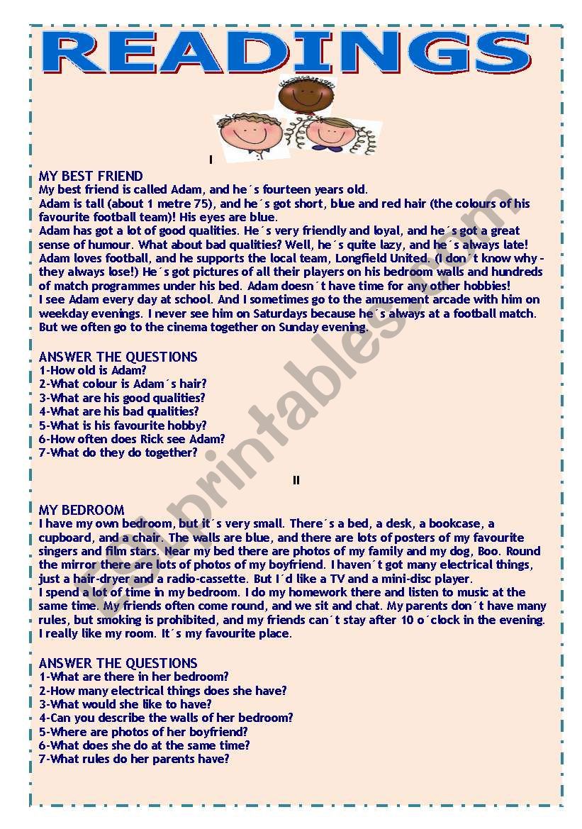 TWO READINGS worksheet