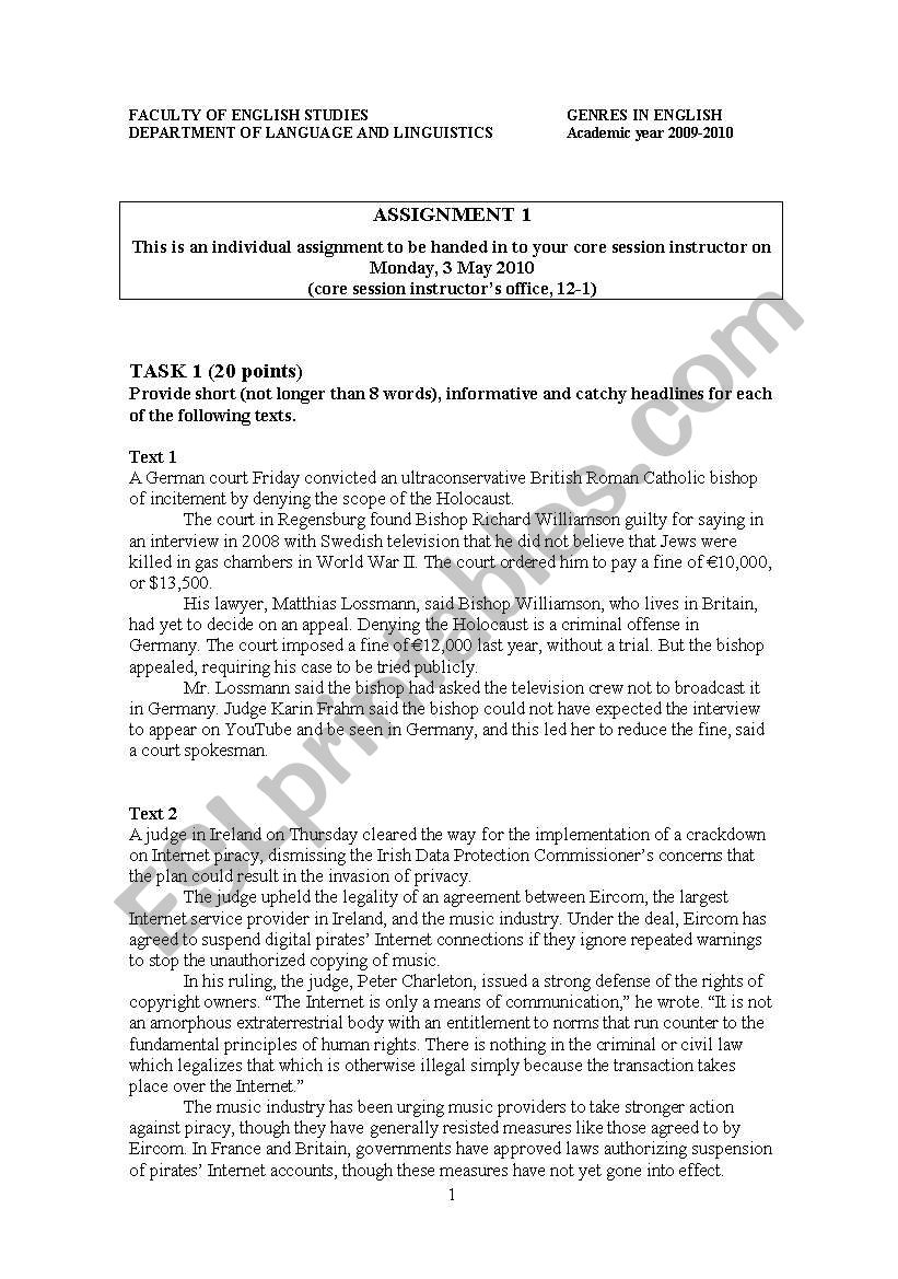 assignment by my teacher dr tzanne