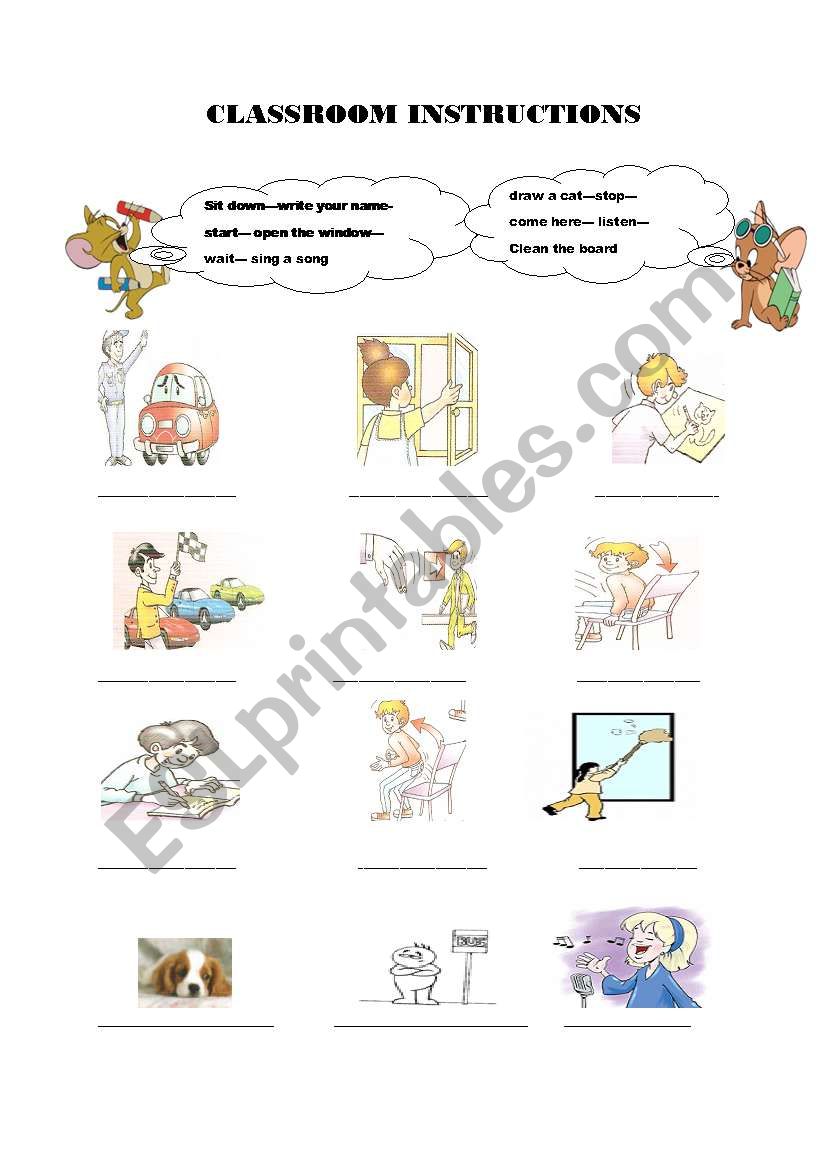 instructions worksheet