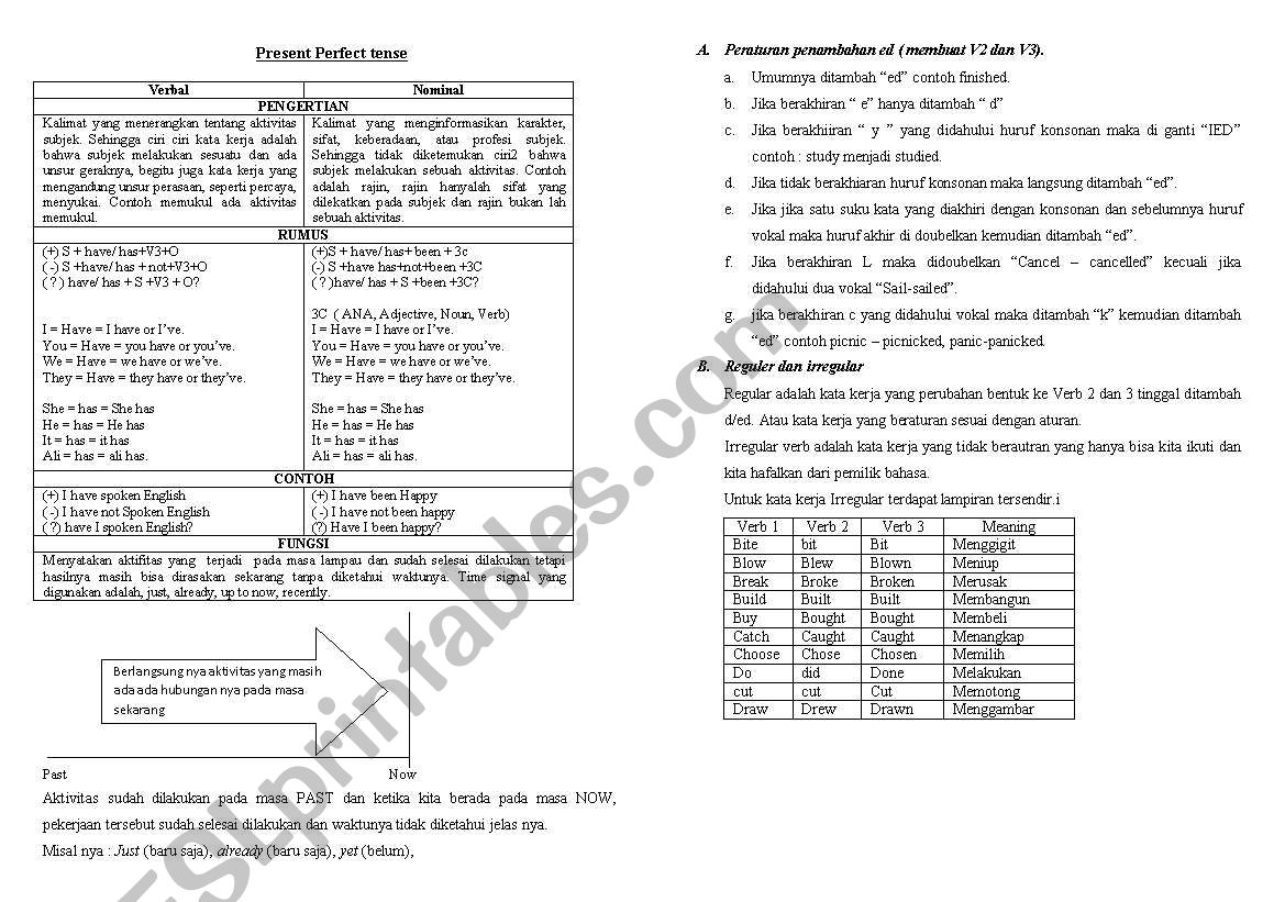 present perfect worksheet