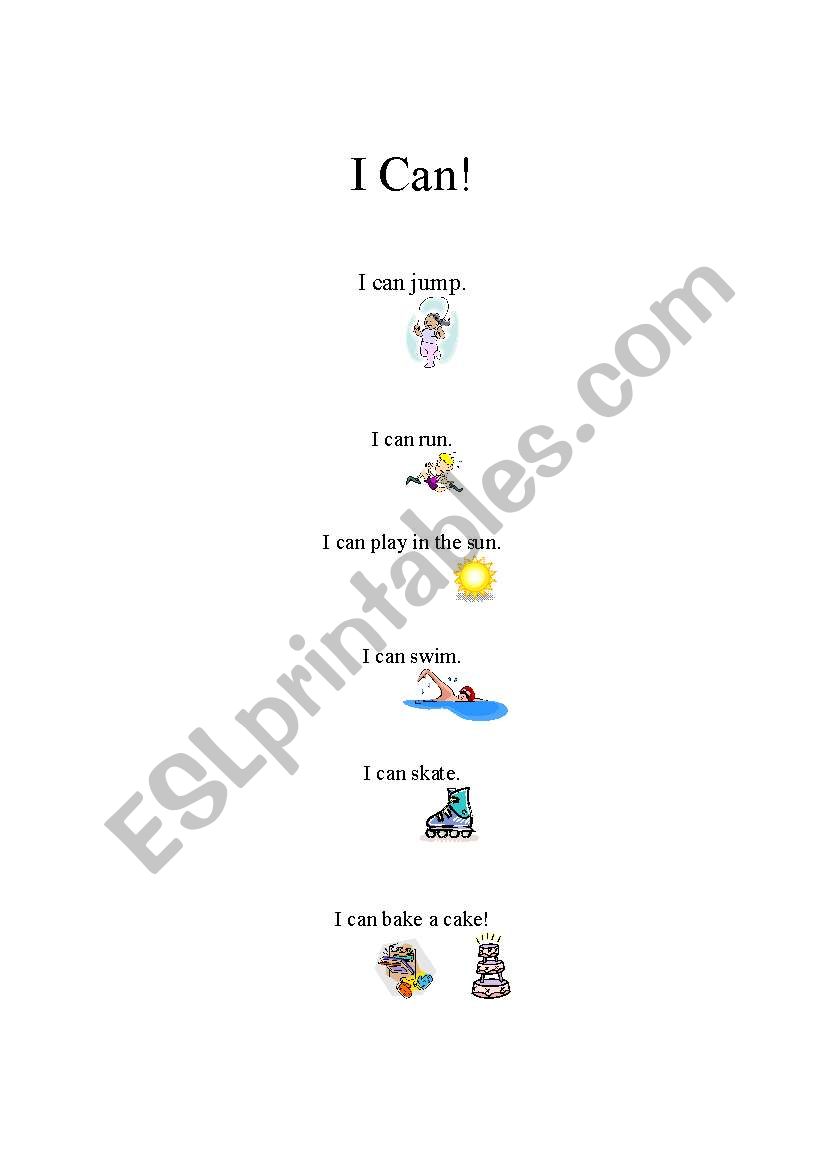 I Can Poem worksheet