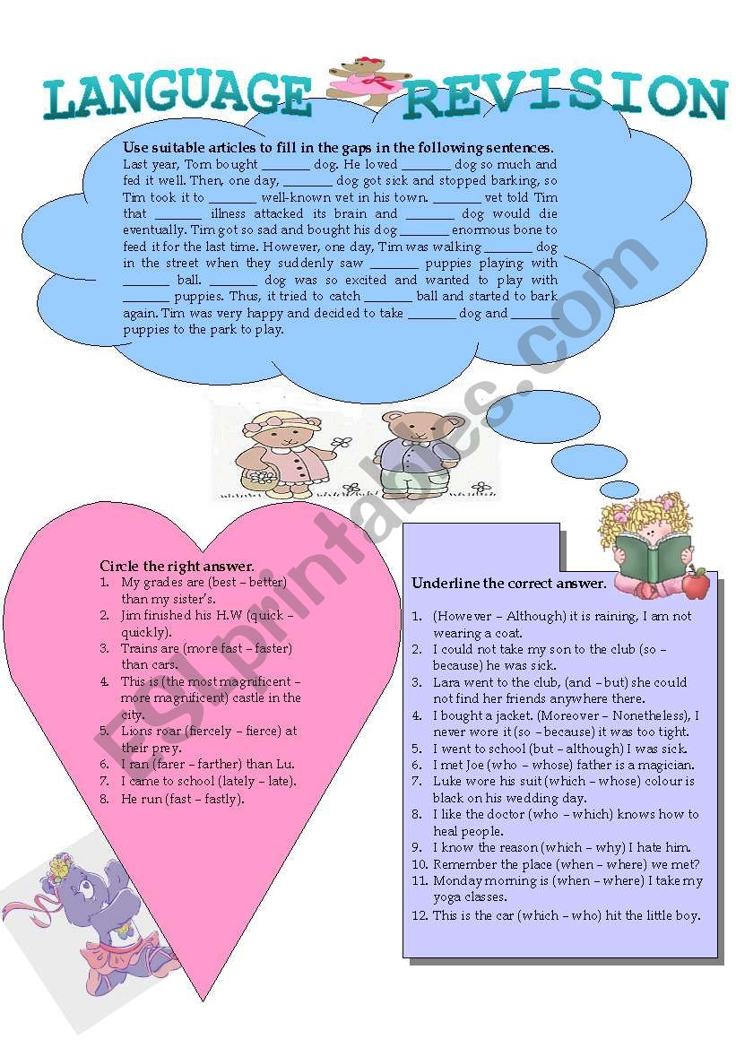 Language Revision  worksheet