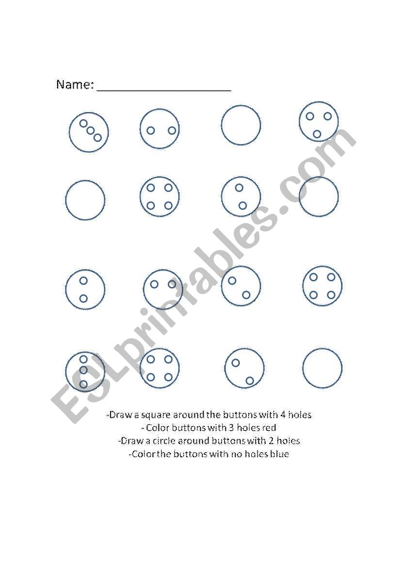 Sorting Buttons worksheet