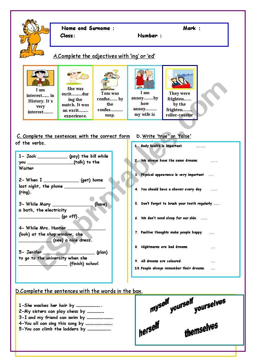 adjectives&adverbs worksheet