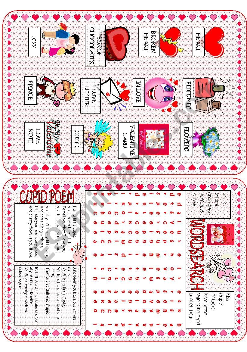 St ValentineÂ´s Day worksheet