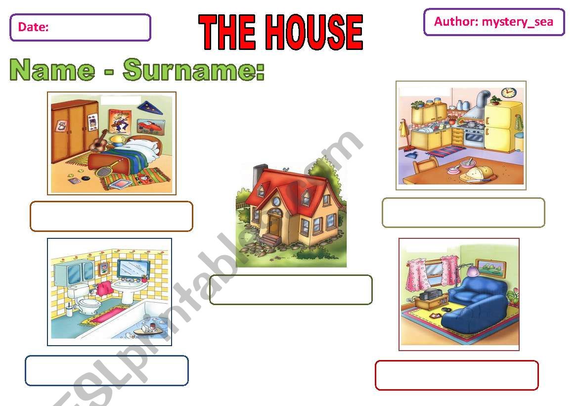 The House - Rooms worksheet