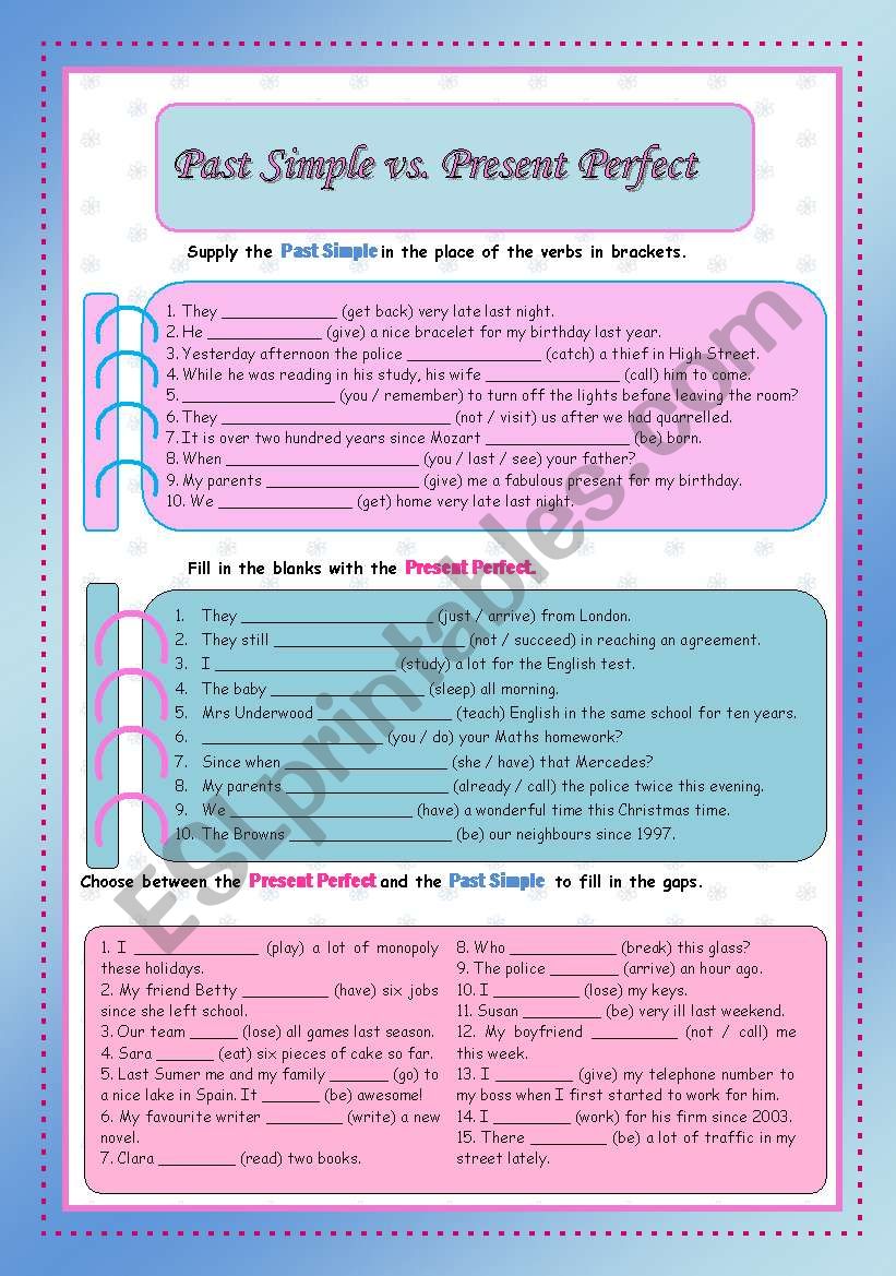 Past Simple versus Present Perfect