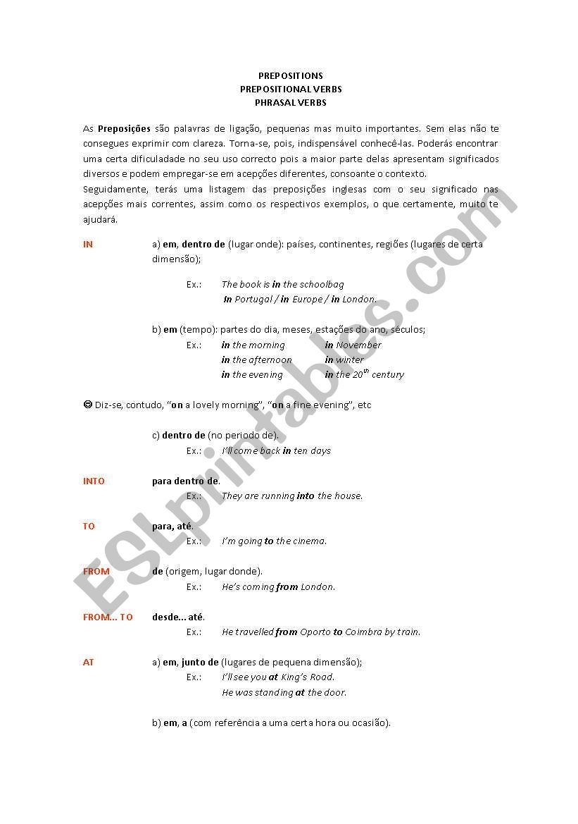 Prepositions (English to Portuguese)