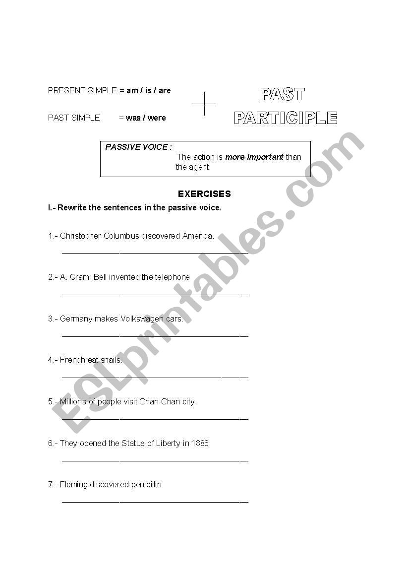 Passive Voice Exercises worksheet