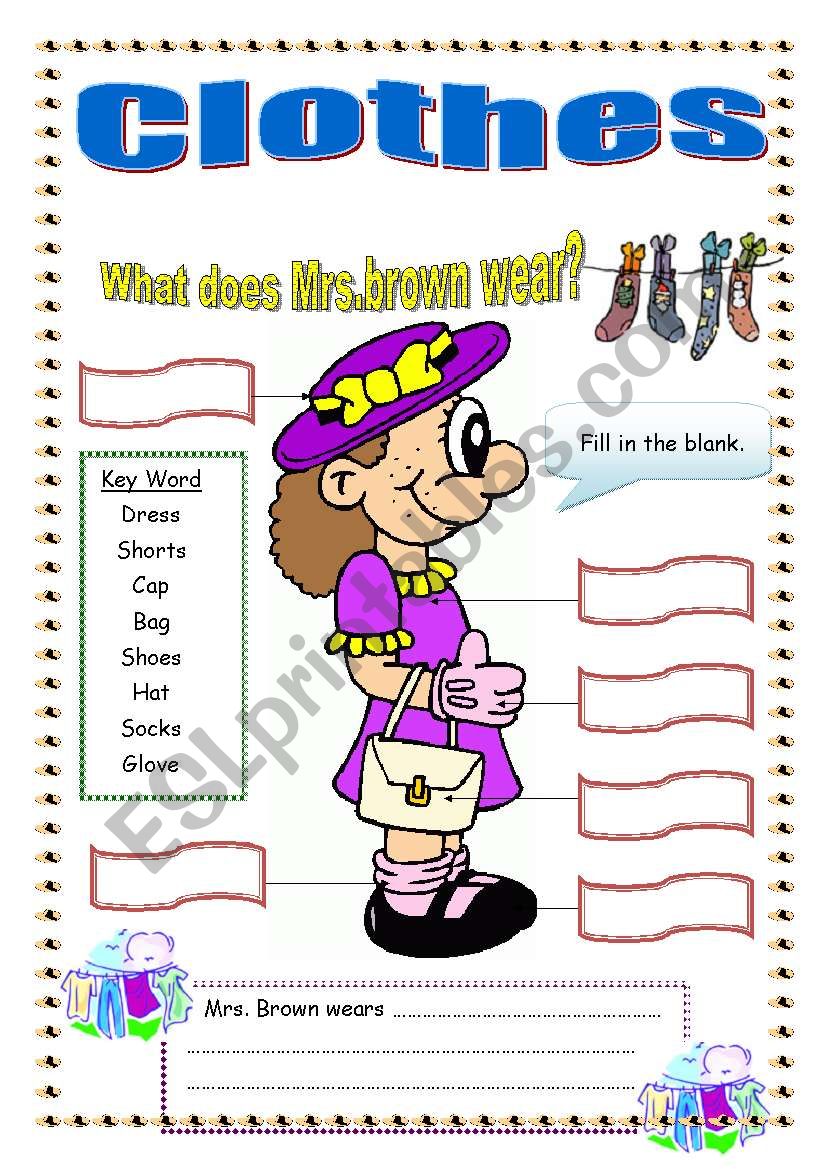 Clothes worksheet