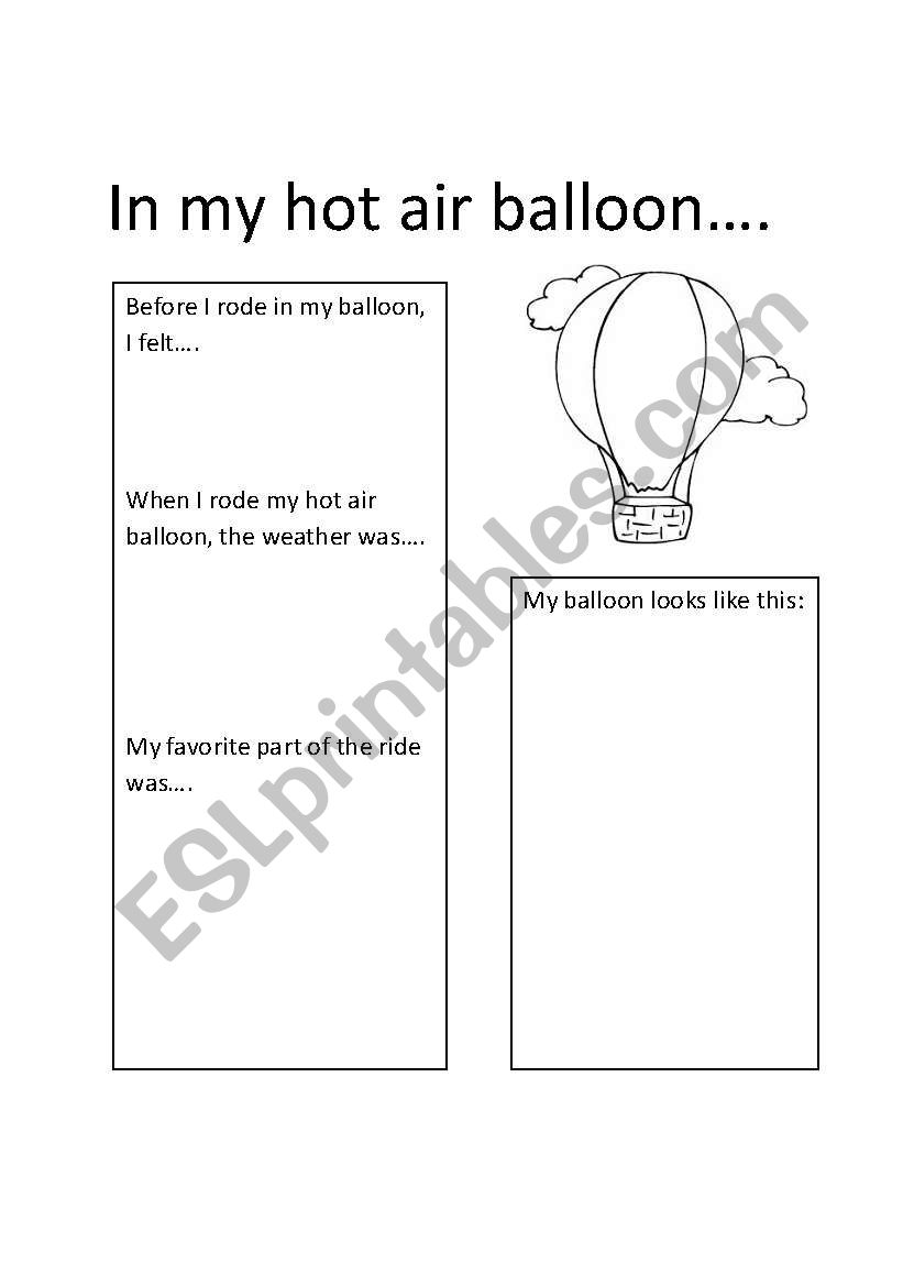 Designing a hot air balloon worksheet