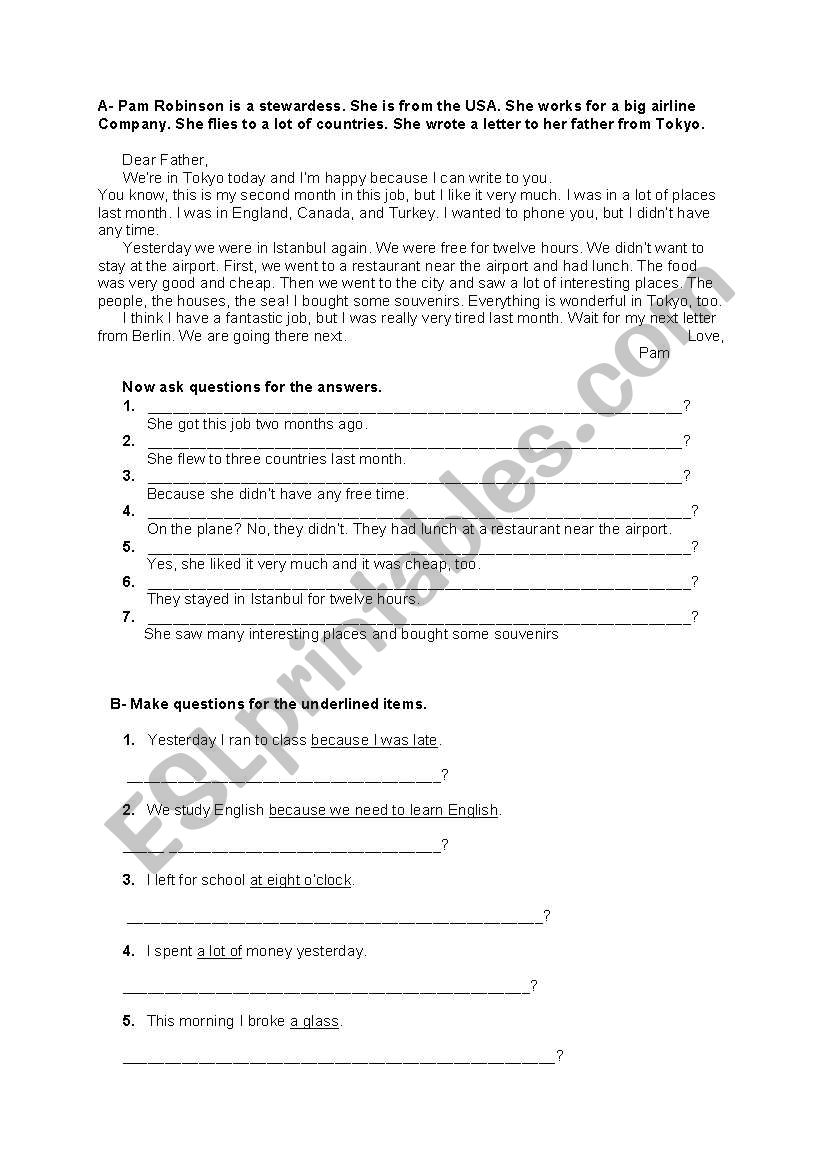 Simple Past Exercises worksheet