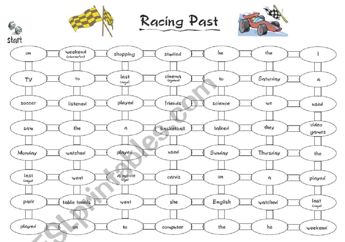 Racing to the Past worksheet