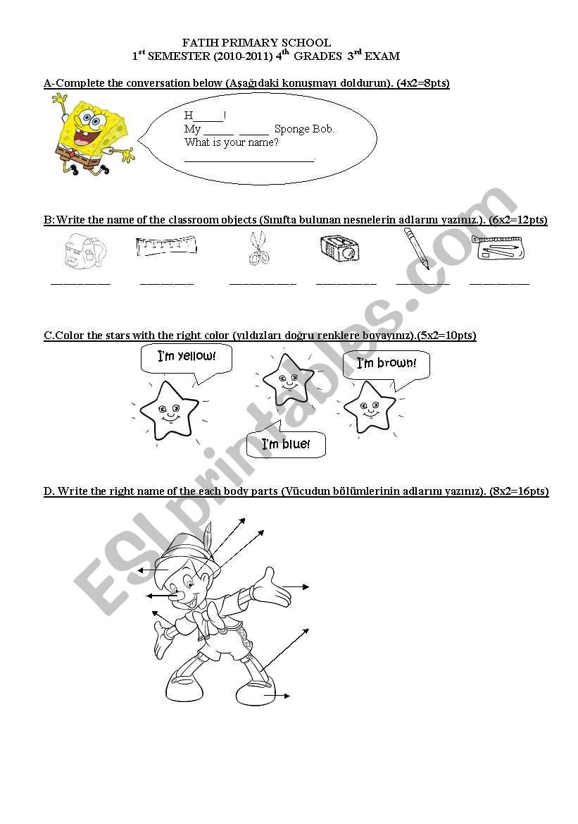 revision worksheet