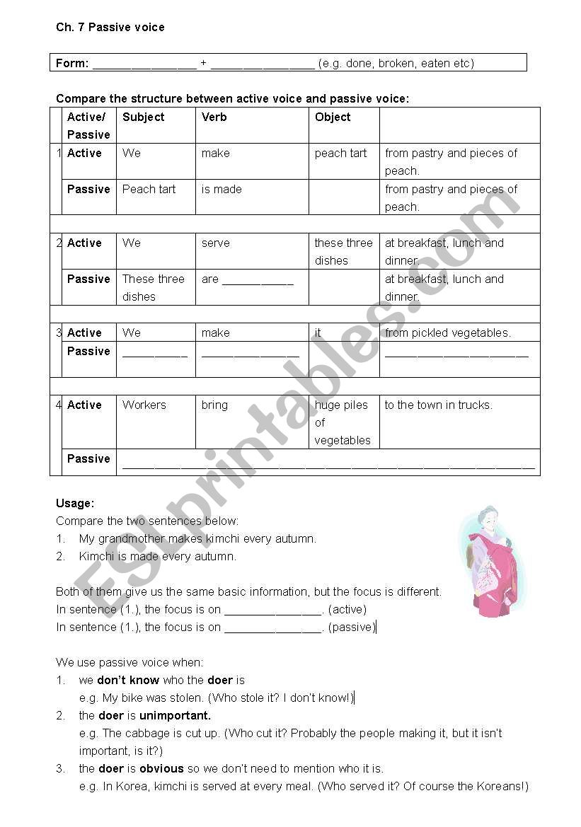 Passive voice worksheet