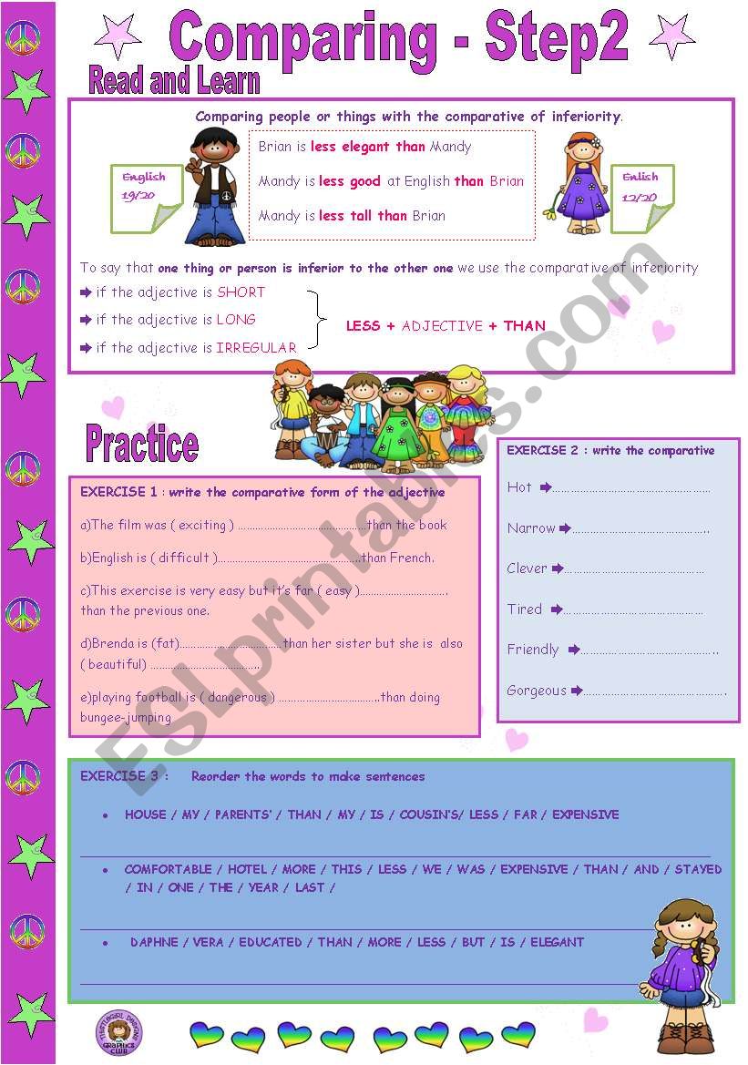 COMPARING - Step 2 worksheet