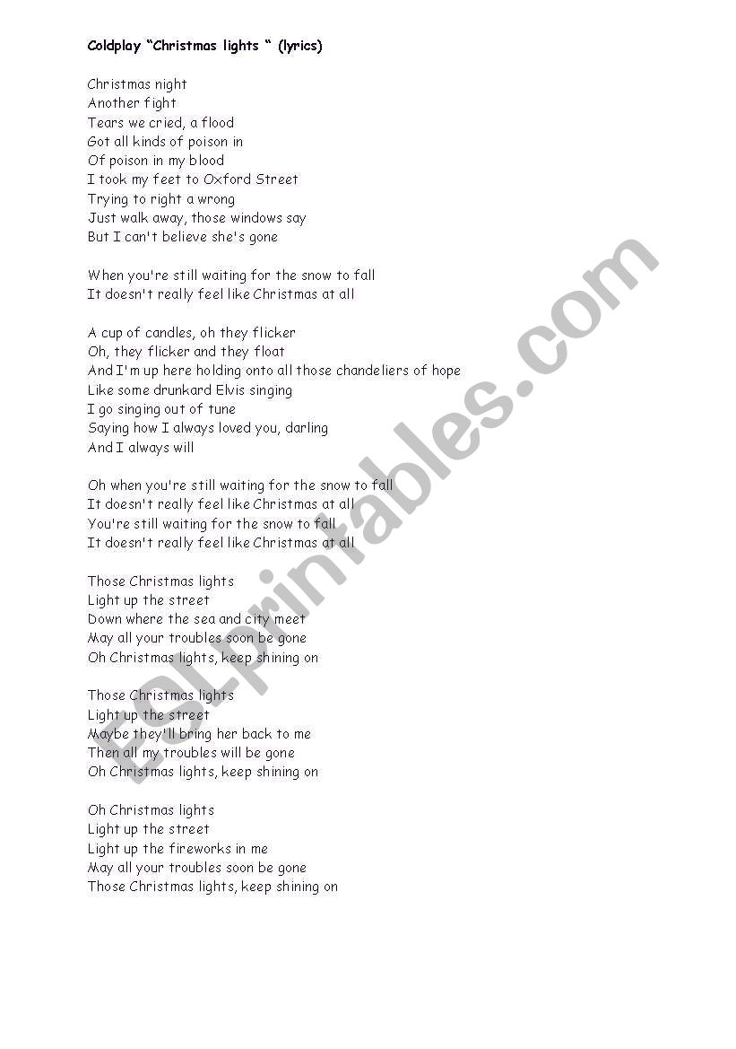 Christmas Lights worksheet