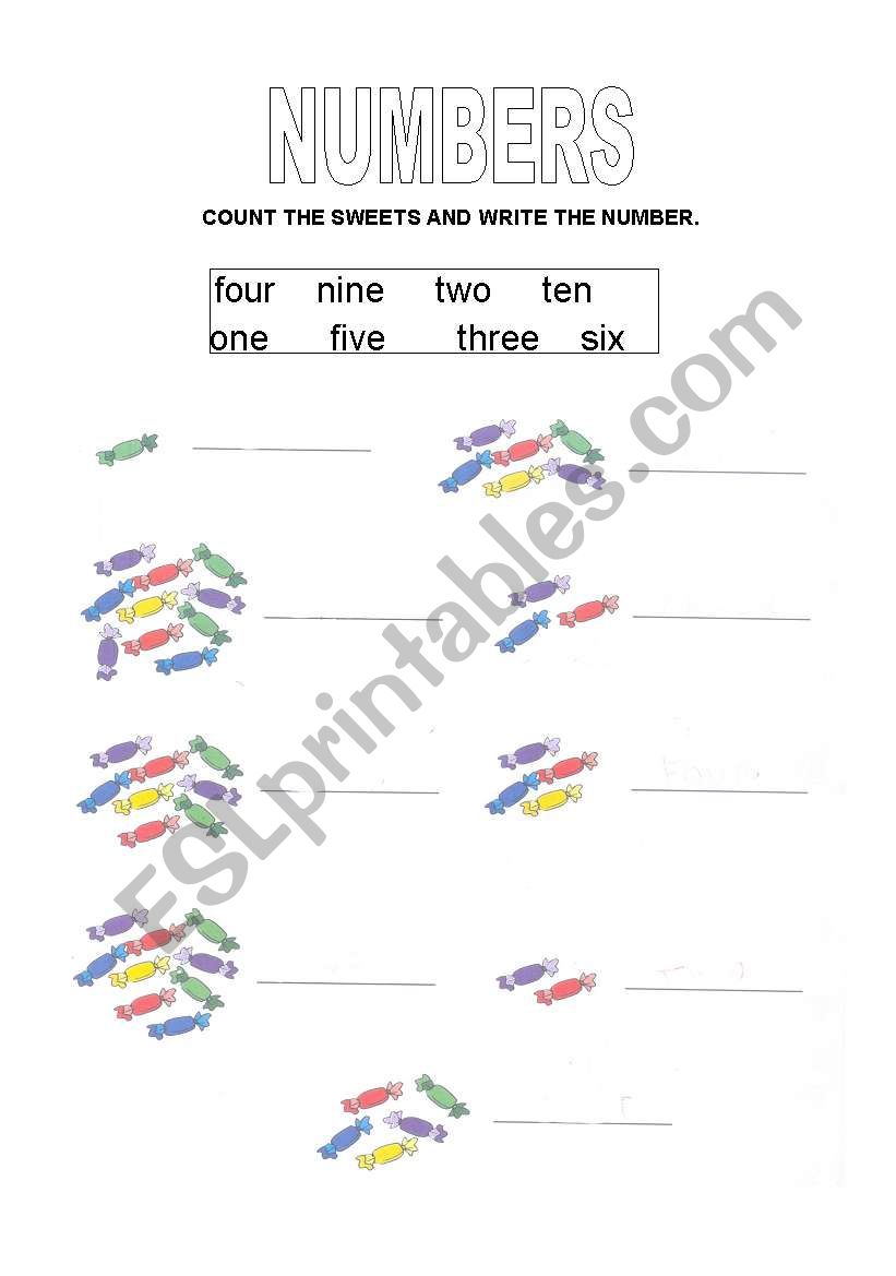 NUMBERS worksheet