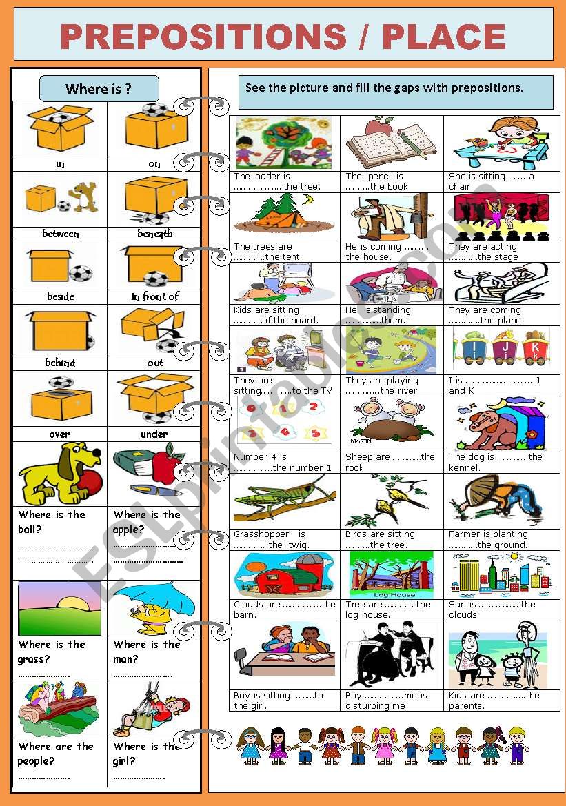 PREPOSITIONS/PLACE worksheet