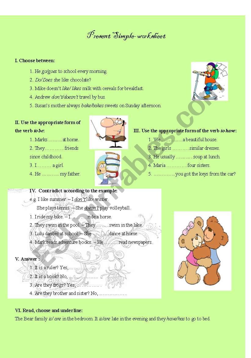 Present Simple - worksheet worksheet