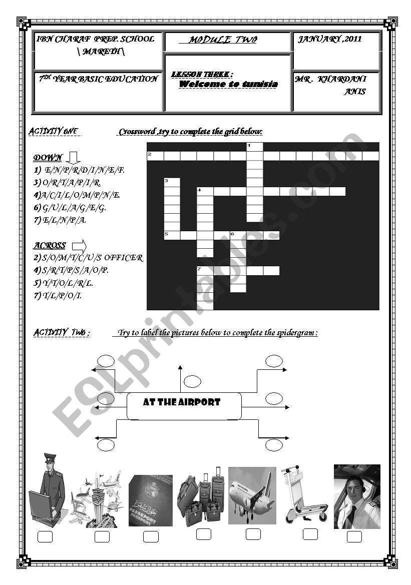 AT THE AIRPORT worksheet