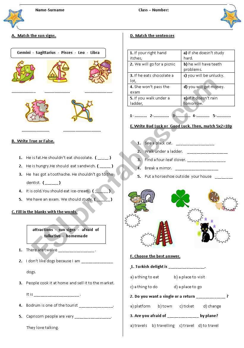 horoscopes worksheet