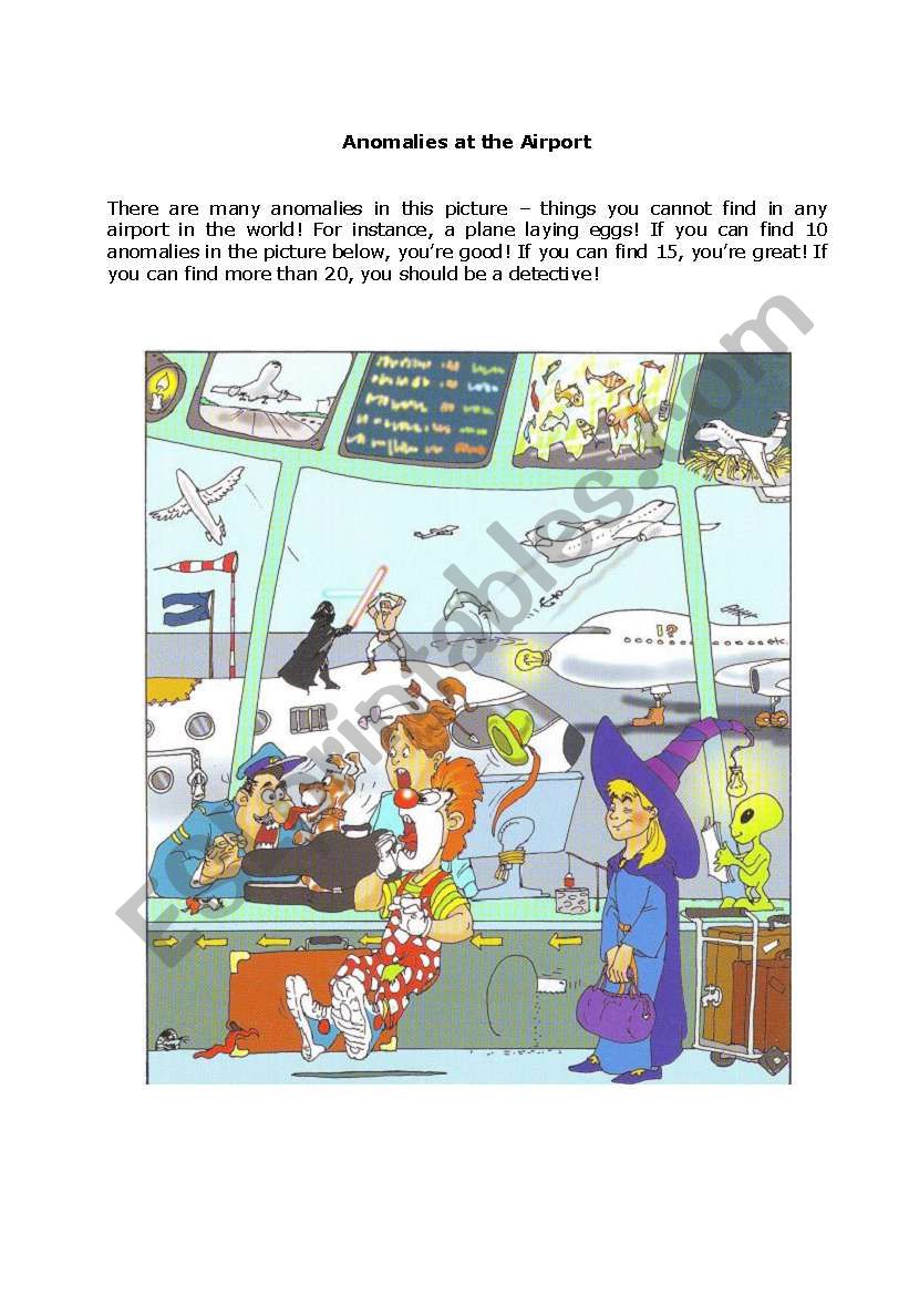 Anomalies at the Airport worksheet