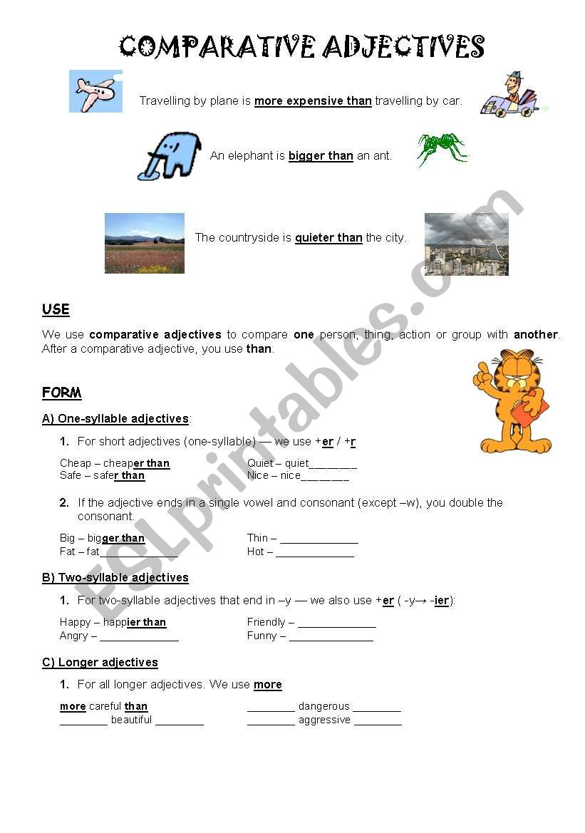 Comparative Adjectives worksheet