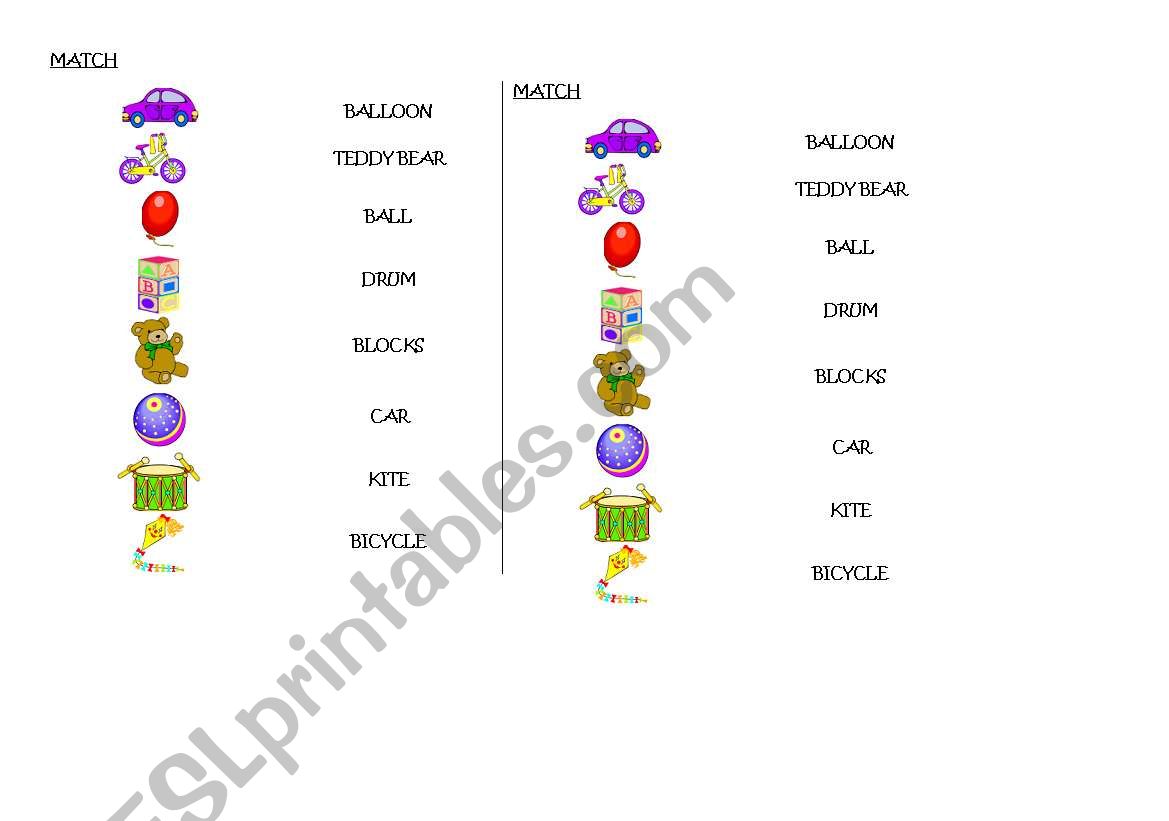 TOYS worksheet