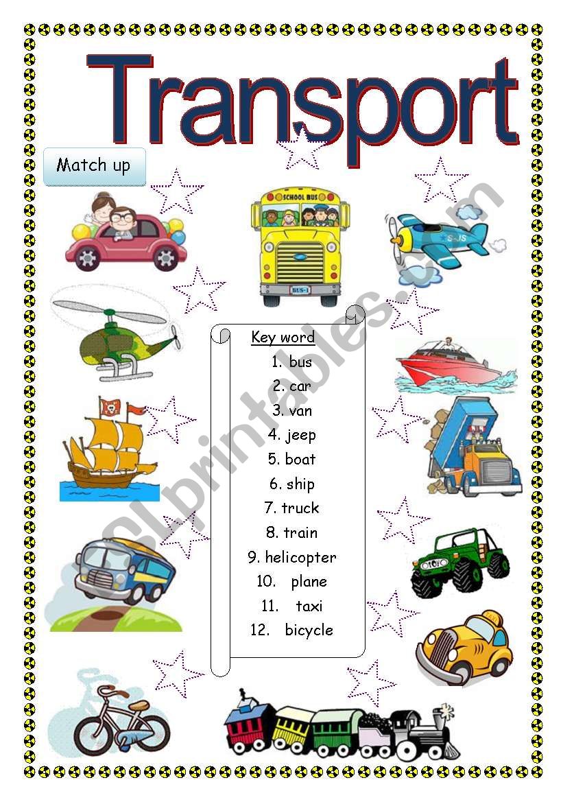transport esl worksheet by saifonduan