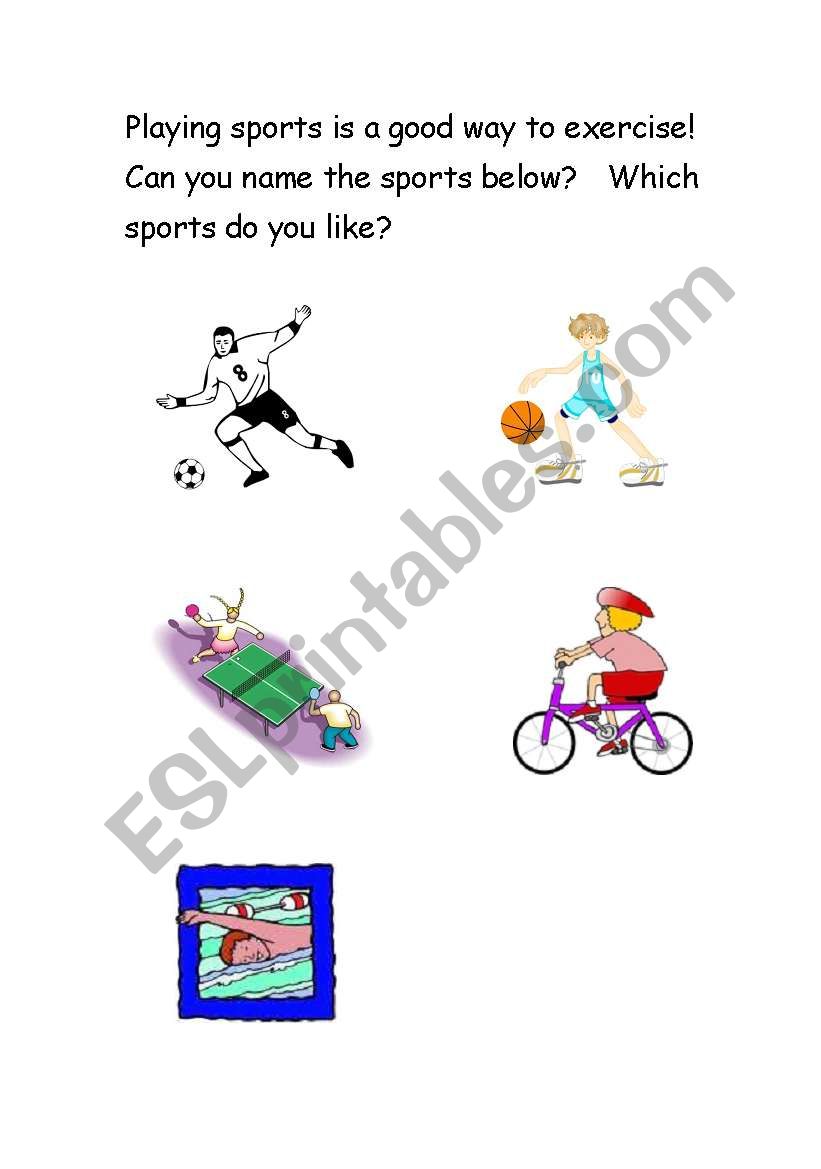 Talk about sports worksheet
