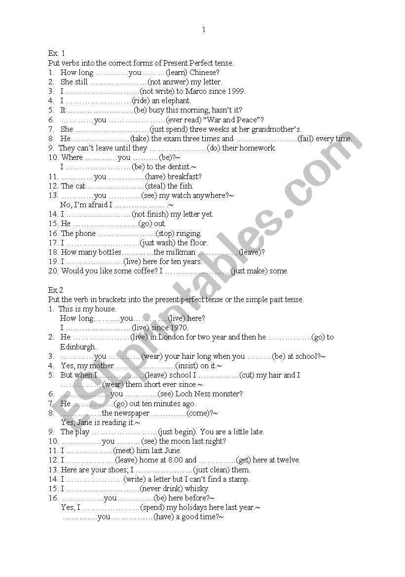 Present perfect and past simple