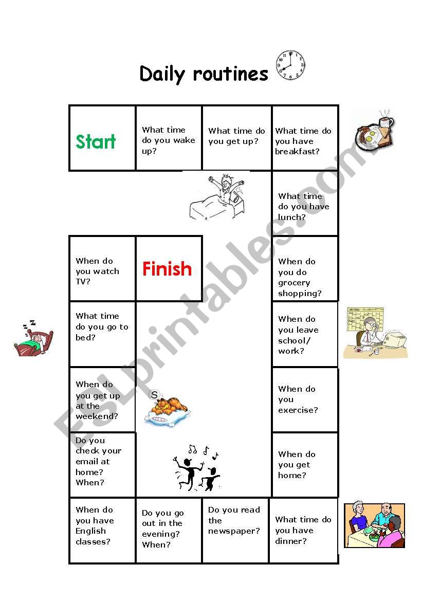 Board game - Daily Routines / Days and times