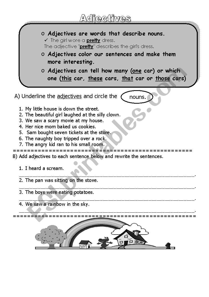 Adjectives worksheet