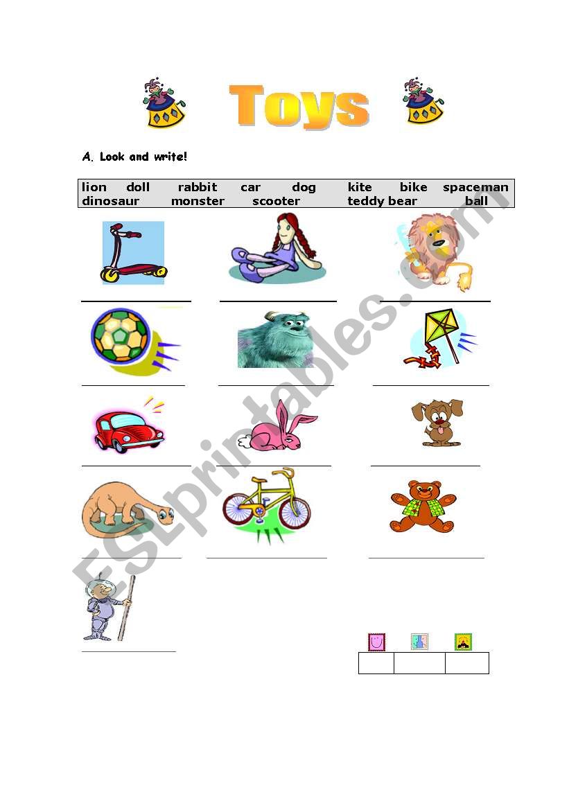 Toys worksheet