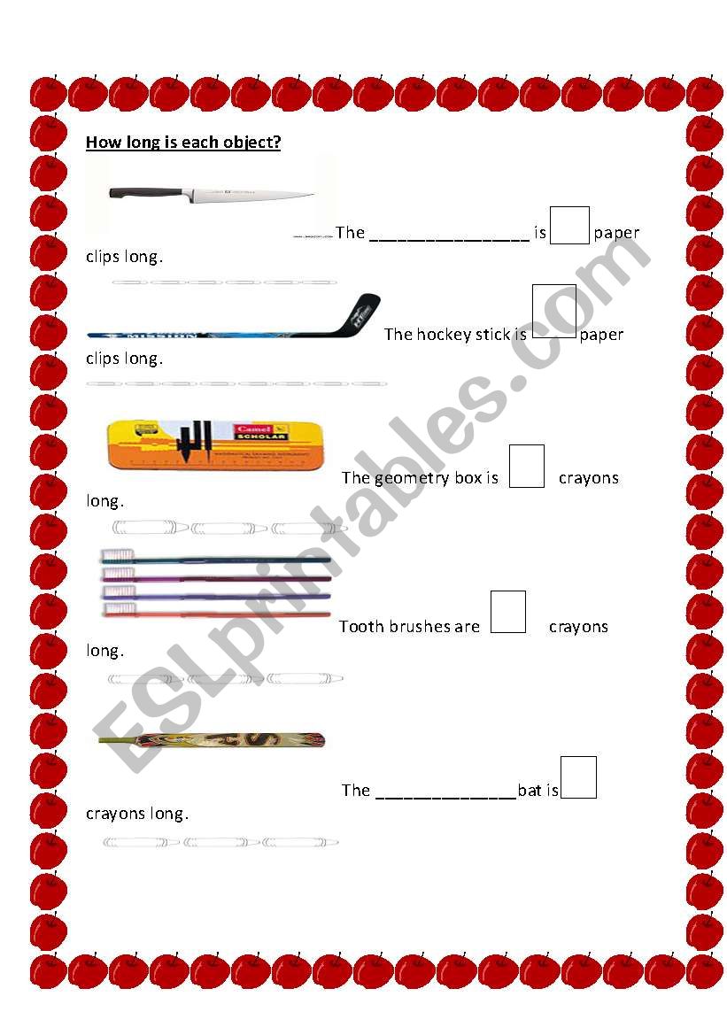 Measurement 1 worksheet