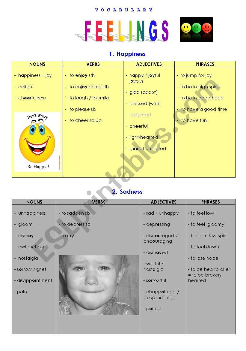 FEELINGS - Part 1/2 worksheet