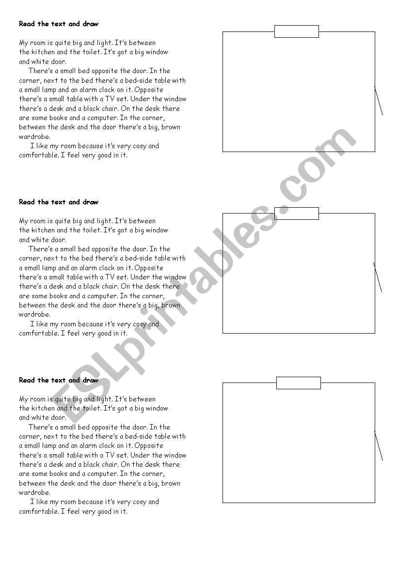 Furniture in the bedroom worksheet