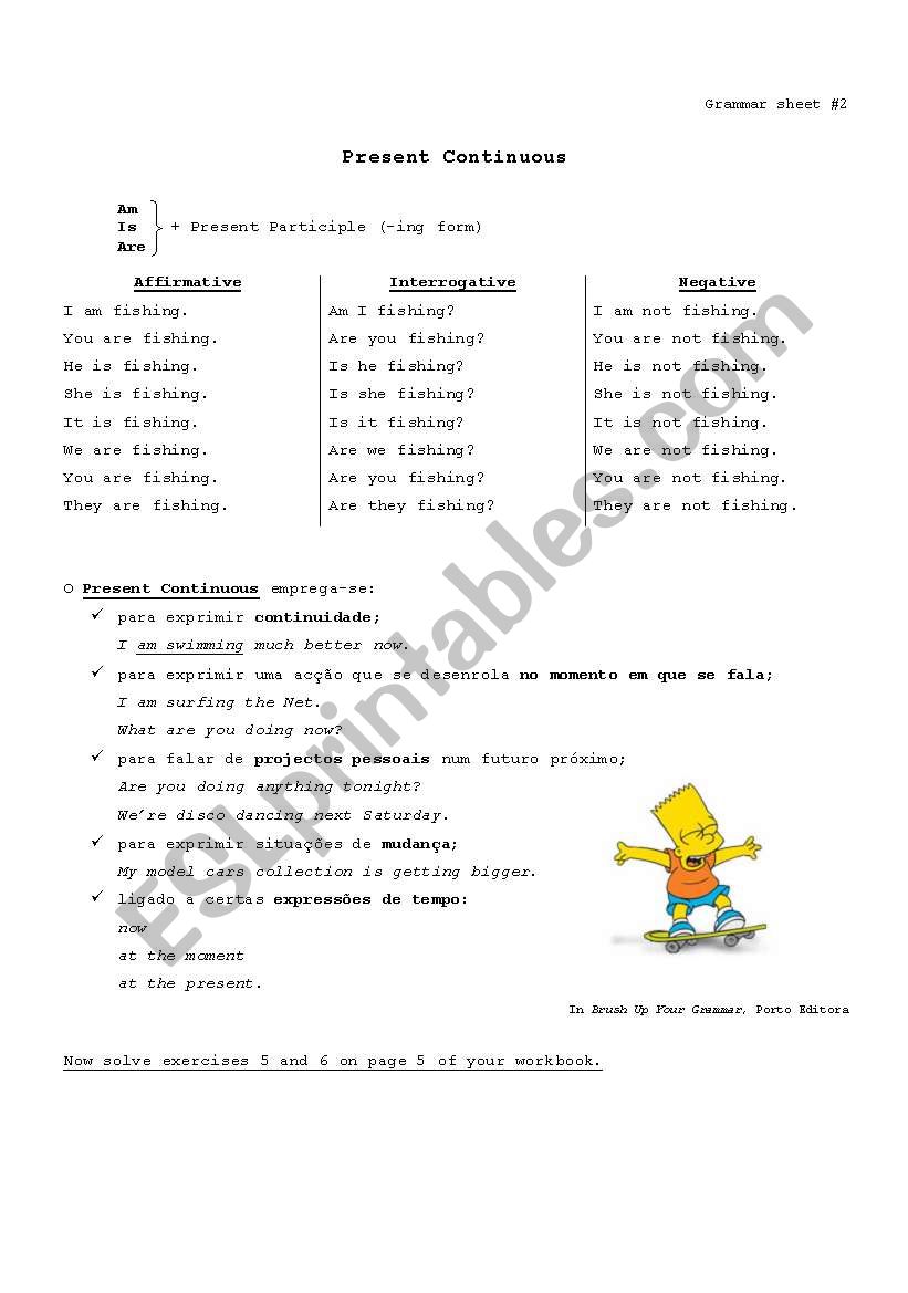 present continuous worksheet