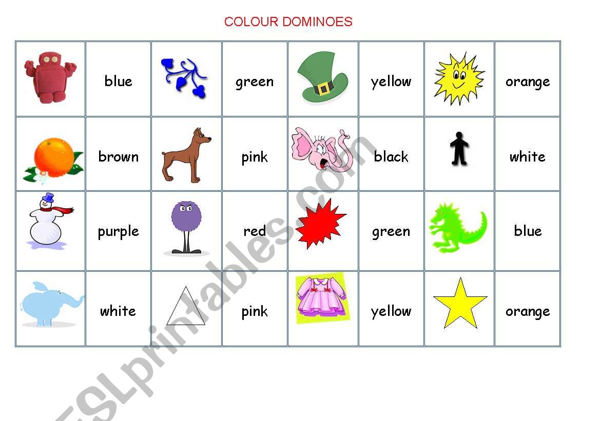 Colour Dominoes worksheet