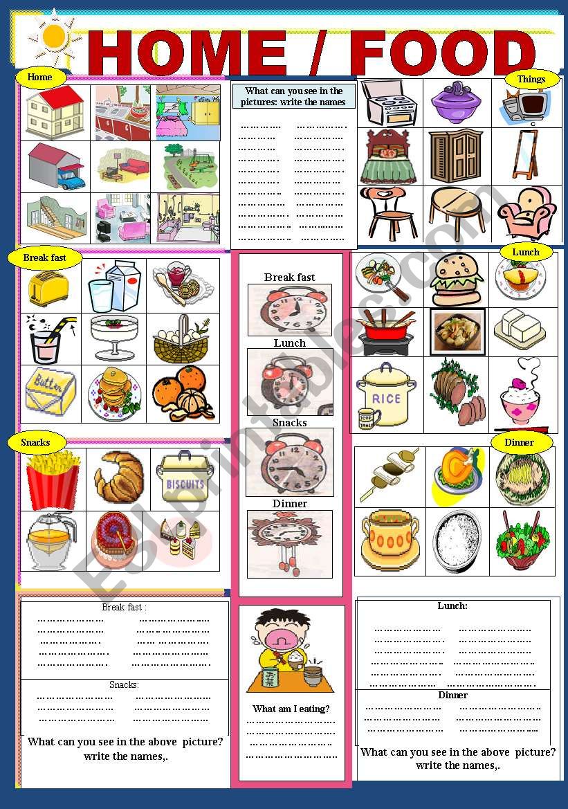  Home / Food worksheet