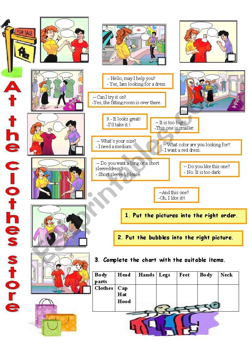 clothes worksheet