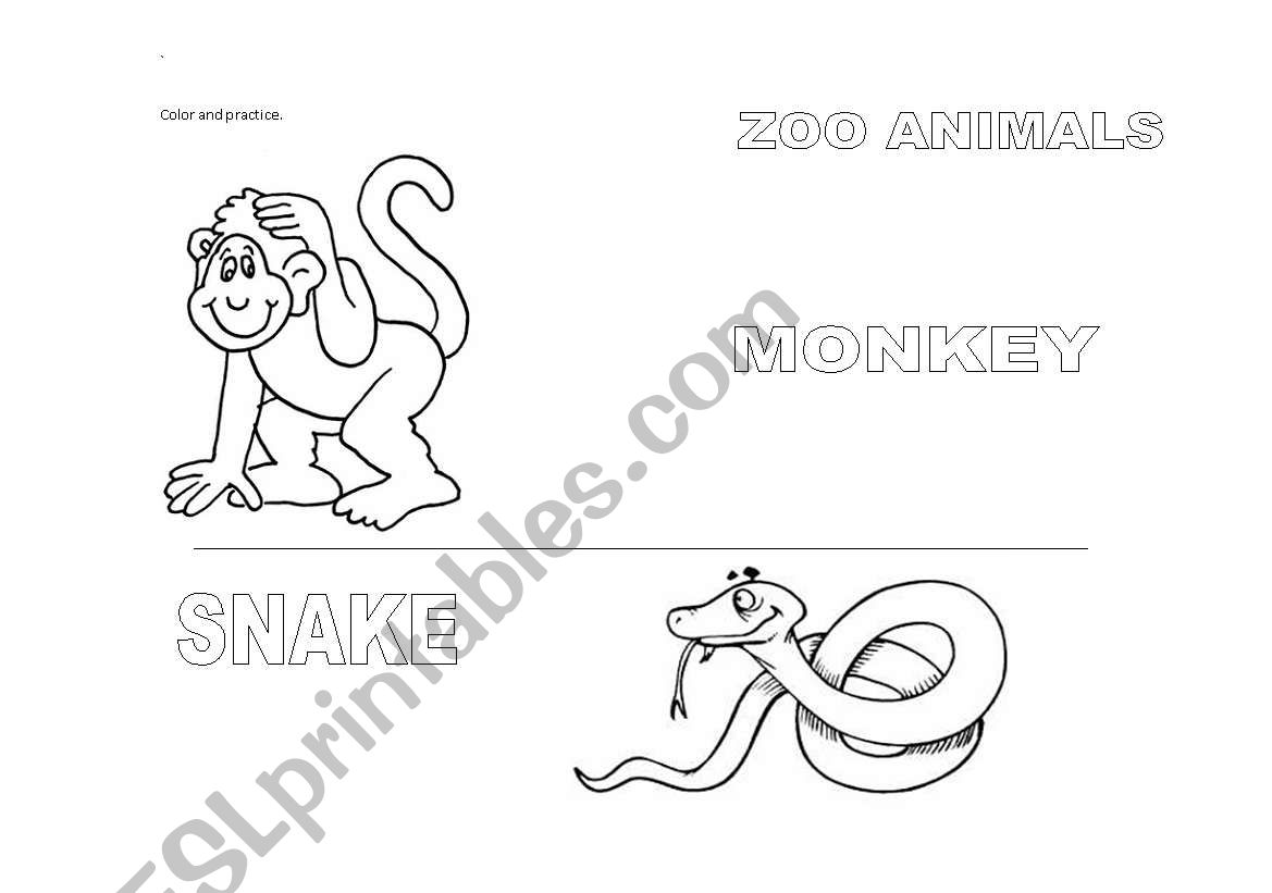 Zoo Animals (Part2) worksheet