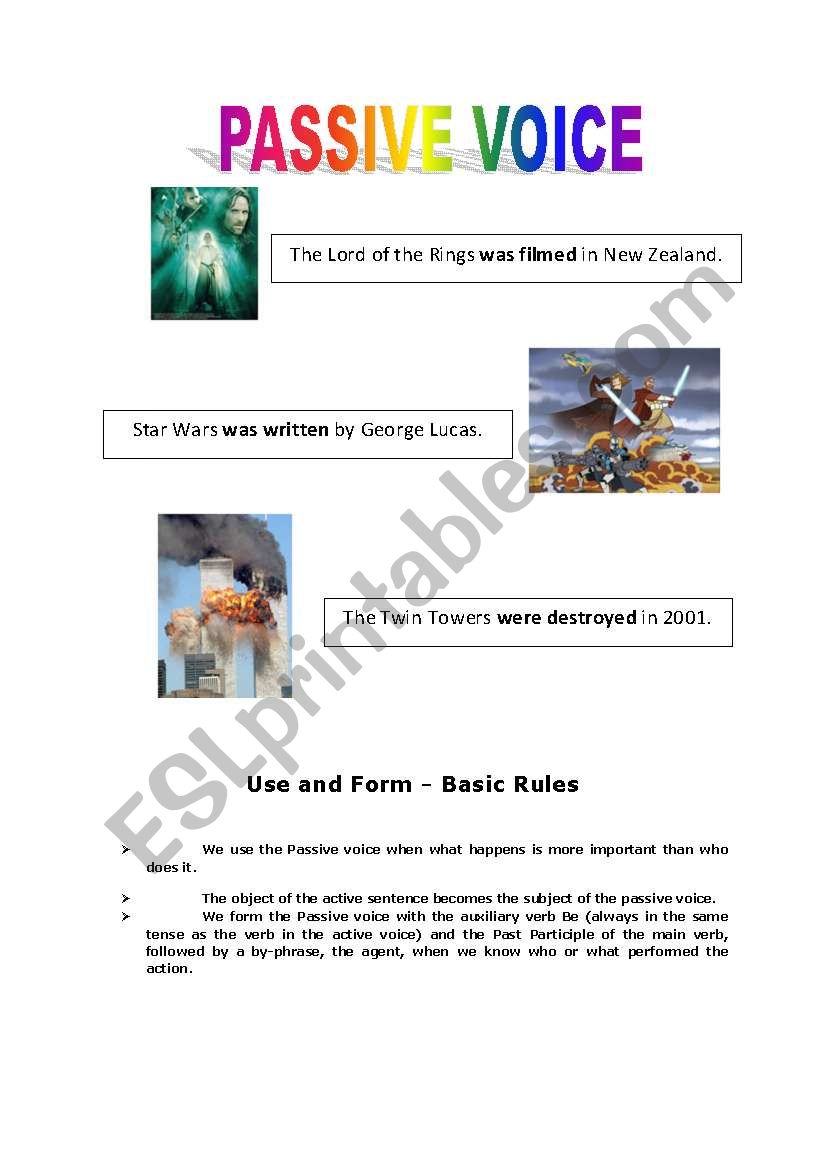 Passive Voice - Exercises worksheet