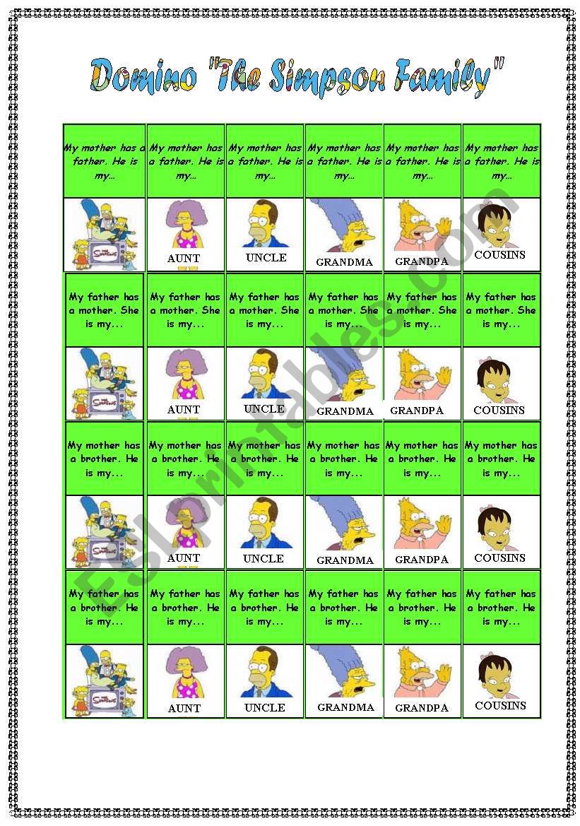 Domino  worksheet