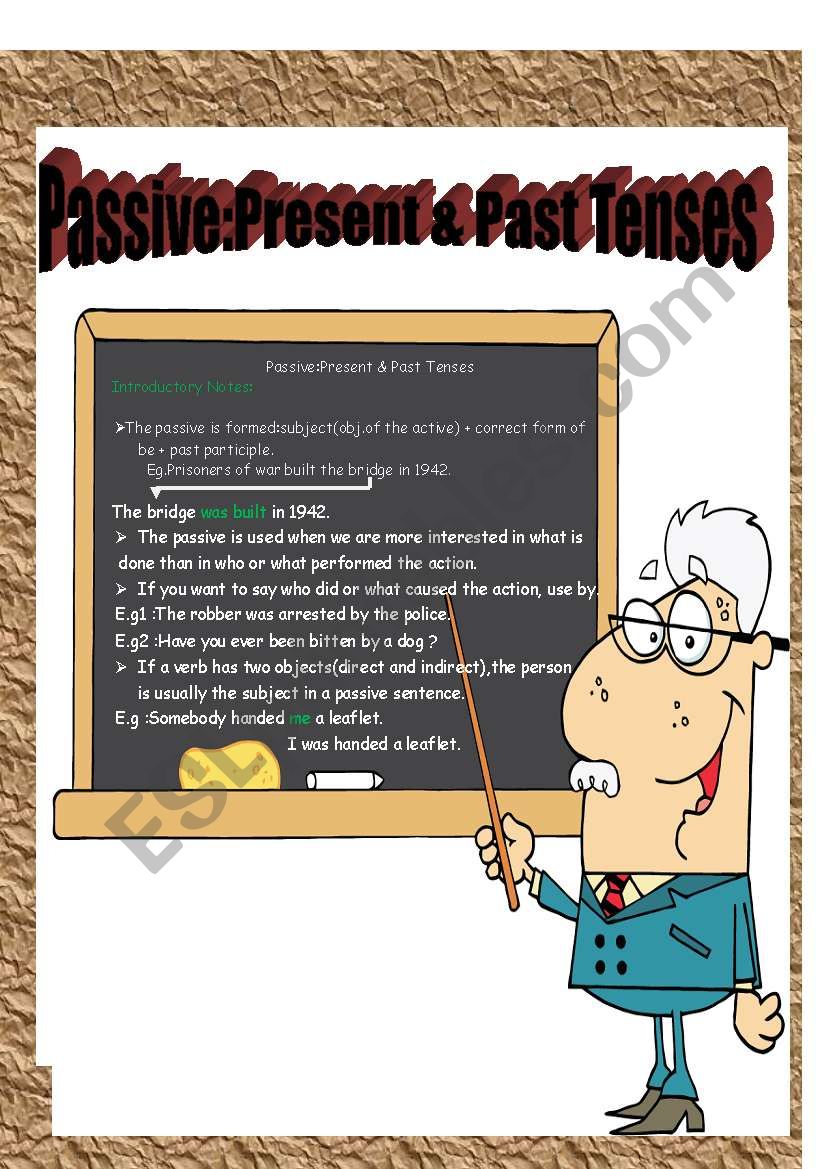 Passive:Present & Past Tenses worksheet